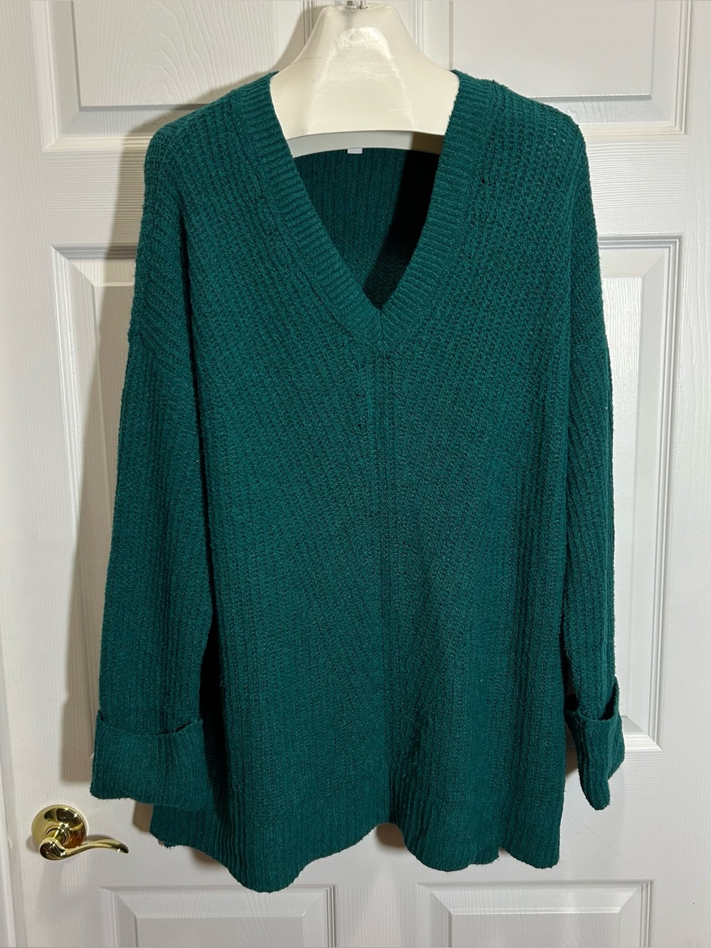 Nine West Deep Green V-Neck Knit Sweater